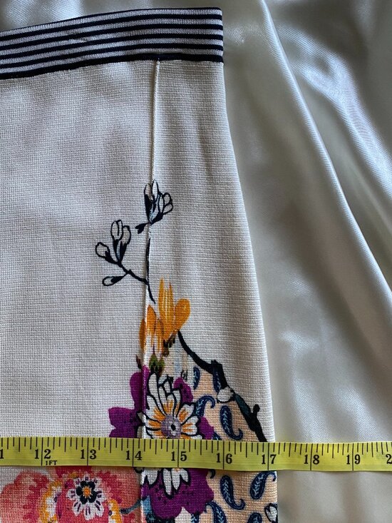 Rare Etro Milano Stretch Ponte Floral Knit Midi Skirt Size 44 / 12 Boho - Picture 4 of 9